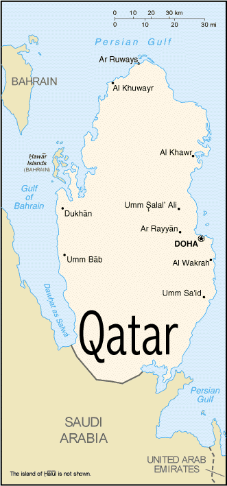 Map of Qatar - Print for easier reading.